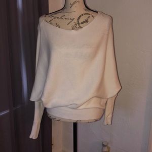 Bat wing cream sweater